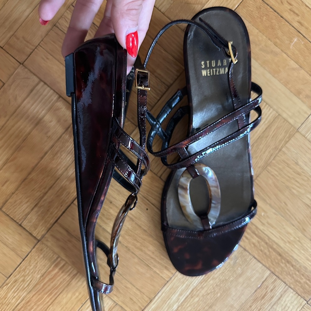 Stuart Weitzman Tortoiseshell Strappy Sandals